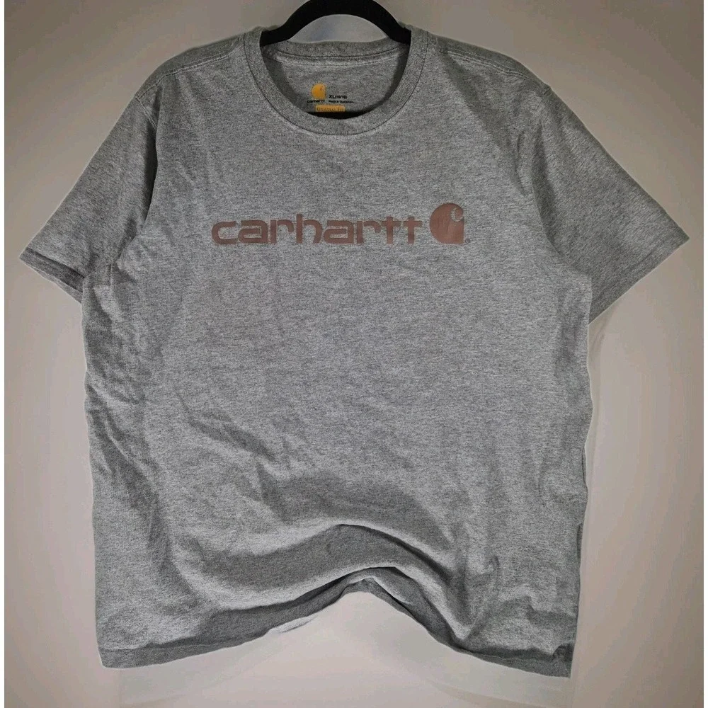 Carhartt Youth XL 16/18 Gray Logo Graphic T Shirt Original Fit Short Sleeve